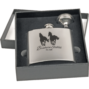 6 oz. Stainless Steel Flask Set in Presentation Box - LZR Official Sale Online