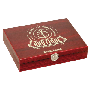 6 oz. Stainless Steel Flask Set in Wood Presentation Box - LZR Low Pice Sale Online