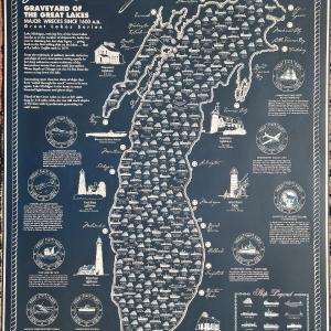 Shipwrecks of Lake Michigan - Modern Print Excellent Sale Online