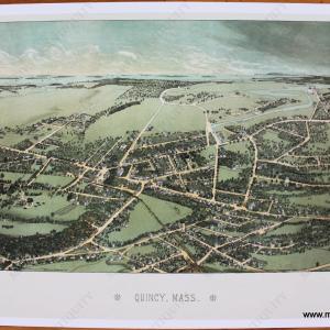 Quincy, Mass. - Reproduction Map Cheap Big Sale