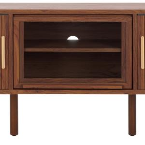 Tealla 2 Tambour 1 Glass Lift Door Media Stand | Safavieh - MED9635 Cheap Sale Many Kinds Of