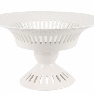WHITE PIERCED PEDESTAL BOWL Cheap Pice Outlet Sale