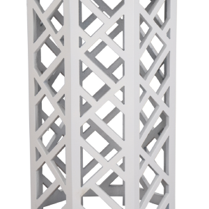 White Fretwork Wood Pedestal With Credit Card For Sale