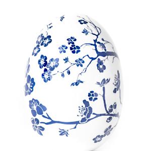 White & Blue Cherry Blossom Porcelain Egg Outlet Collections
