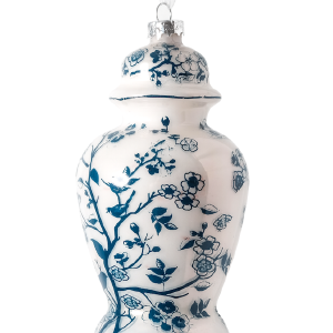 White & Blue Floral and Vine Ginger ornament Tumblr Sale Online