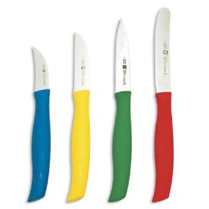 Twin Grip Four-Piece Multi-Colored Paring Knife Set Cheap Explore