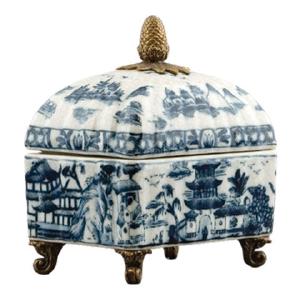 Village Scene Ormolu Box Free Shipping Real