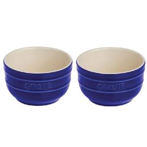 Two-Piece Ceramic Prep Bowl Set - Dark Blue Authentic Cheap Pice