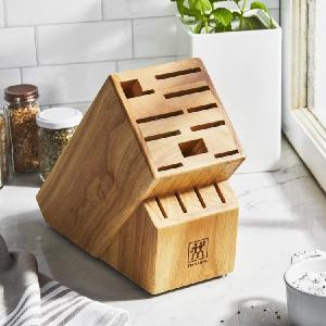 Twin Natural Birchwood 14-Slot Knife Block Cheap Pice Discount Authentic