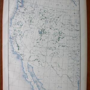 1898 - Location of Areas Irrigated in 1889 - Antique Map Free Shipping Discounts