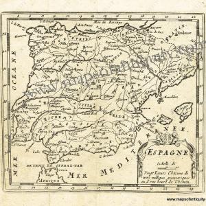 1725 - Espagne - Antique Map Sale 2025 Unisex