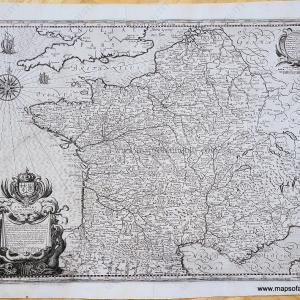 1637 - France - L'Empire Francois - Antique Map Newest Online