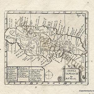 1688 - Insula Jamaicae by Robt. Morden - Antique Map Sast Online