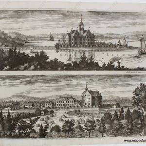 1707 - Sundholm / Torpa - Sweden - Antique Print 100% Authentic