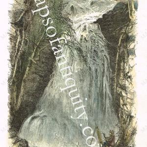 1872 - Crystal Cascade - Antique Engraved Print Free Shipping 2025