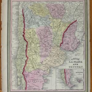1854 - Chili, La Plata and Uruguay. - Antique Map Discounts Cheap Pice