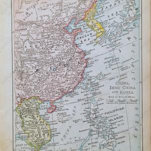 1900 - China, Indo China, and Korea - Antique Map Clearance Limited Edition