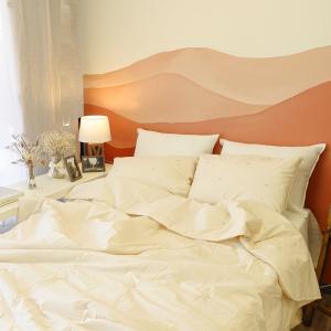 [7th Restock] High-Dense Cotton Comforter Set in Beige Discount Choice