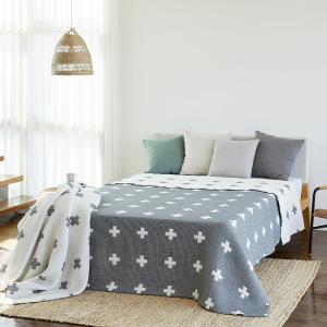 Triple Layer Modal Blanket in Grey & Cross Visit Sale Online