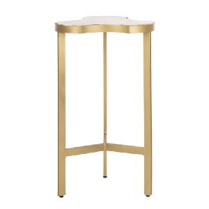 Suki Agate Tripod Accent Table - White/Gold Free Shipping Cost