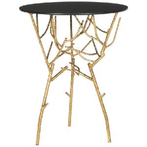 Tara Branched Glass Top Accent Table - Gold/Black Real Cheap Online