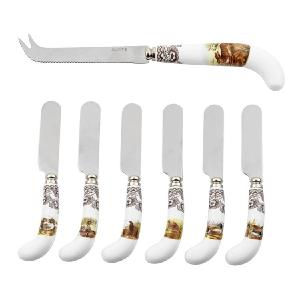 Woodland Cheese Knife and 6 Spreaders Clearance Extremely