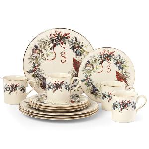 Winter Greetings Twelve-Piece Dinnerware Set Discount For Sale