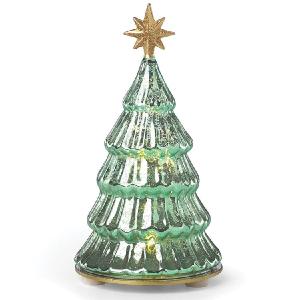 Wintery Woods Lit Mercury Glass Pine Tree Low Shipping Cheap Pice