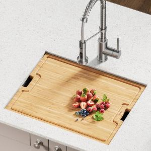Workstation Kitchen Sink Solid Bamboo Cutting Board/Serving Board Clearance Classic