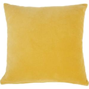 Solid Velvet Yellow 16" x 16" Throw Pillow Cheap 100% Authentic