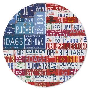 USA Flag 12" x 12" Circular Wood Decor Buy Online Cheap Pice