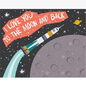 Rocket To the Moon Art Print, 11x 14 Free Shipping Official