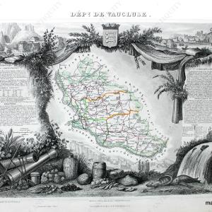 1851 - Dept. du Vaucluse. - Antique Map Clearance Limited Edition