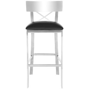 Zoey 39" Stainless Steel Cross Back Bar Stool - Black/Chrome Cheap Affordable