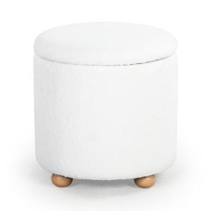 Becka Round Boucle Storage Ottoman | Safavieh Couture - SFV6100 Cheap Sale Free Shipping