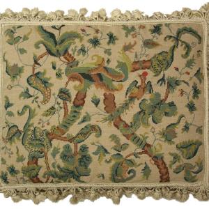 Beautiful rich green botanical needlepoint pillow Cheap Sale Professional