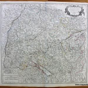 1757 - Cercle de Souabe - Antique Map Outlet Pices