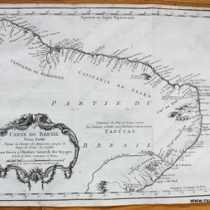 1760 - Brazil - Carte du Bresil Prem. Partie - Antique Map Outlet 2025 New