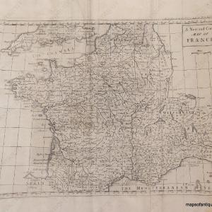 1745 - A New and Correct Map of France - Antique Map Discount Online Online