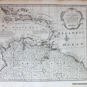 1747 - A New and Accurate Map of Terra Firma and the Caribbe Islands *****SOLD***** - Antique Map Best Place Cheap Pice