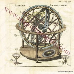 1730 - Sphere Armillaire - Antique Print 2025 New Cheap Pice