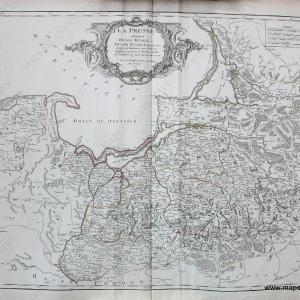 1751 - La Prusse, Prussia - Antique Map Discount 2025 Unisex