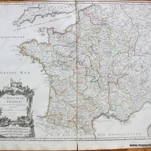 1750 - France - Le Royaume de France - Antique Map Quality From China Cheap