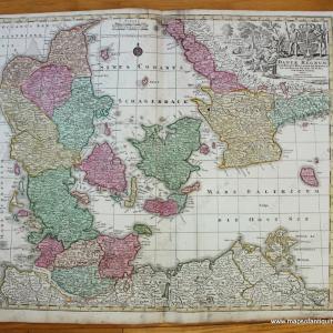 1750 - Daniae Regnum - Antique Map Perfect Sale Online