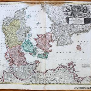 1740 - Regni Daniae - Antique Map Clearance Original