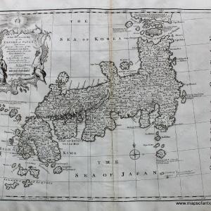 1747 - Empire of Japan - Antique Map Visa Payment For Sale