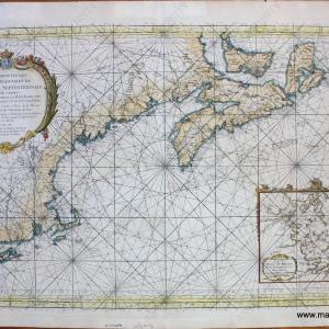 1757 - Carte Reduite des Costes Orientales de l'Amerique Septentrionale - Antique Map Free Shipping Reliable