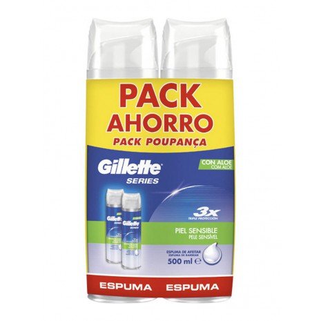 Duo Pack de Espuma de Barbear para Pele Sensível - Série - 500 ml - Gillette New Styles For Sale