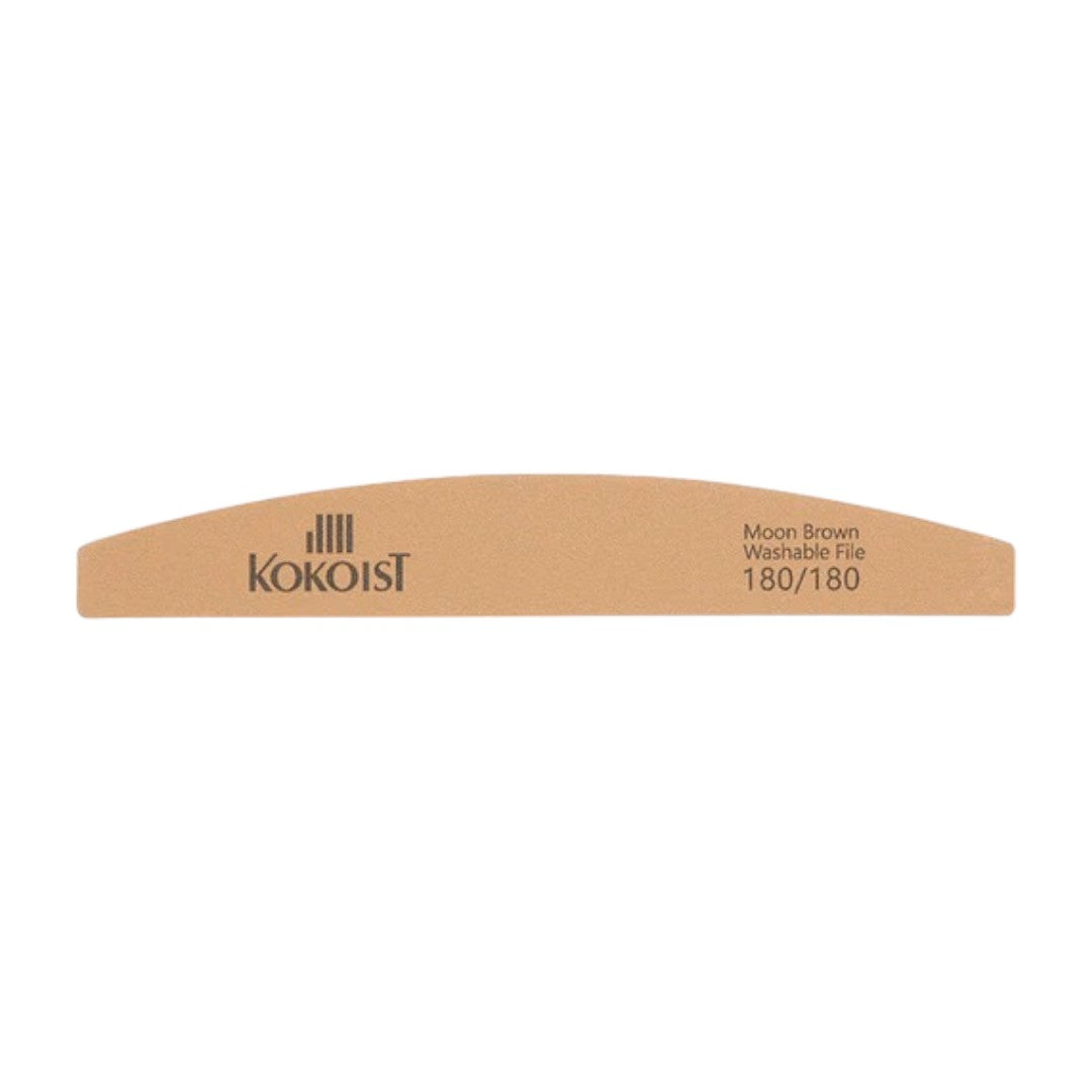 Kokoist Nail Files - Washable Half Moon 180/180 Grit - Brown (1pc) Clearance Classic