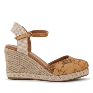 Scarpe Donna 1A Classe Alviero Martini Sandali in Canvas stampa Geo Classic con Zeppa 0202 Cheap Manchester Great Sale